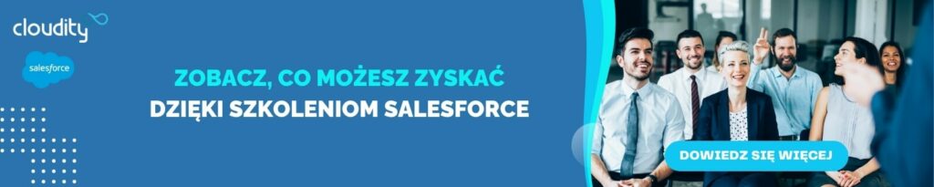 banner przenoszący na podstronę usługi Szkolenia Salesforce  
